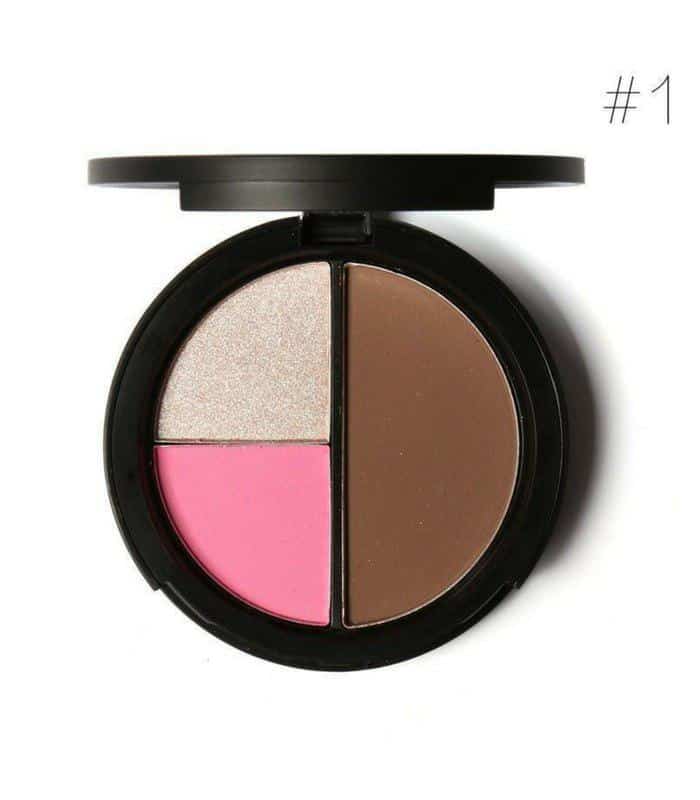 Focallure 3 In 1 Shimmer Bronzer & Contour Kit Blush Highlight Palette BD