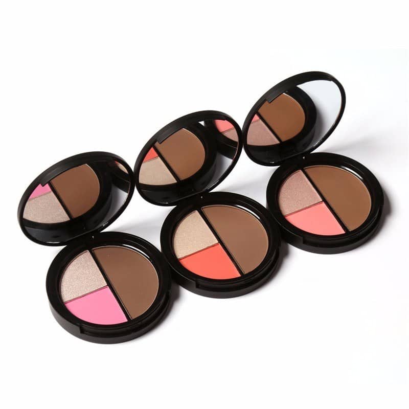 Focallure 3 In 1 Shimmer Bronzer & Contour Kit Blush Highlight Palette BD