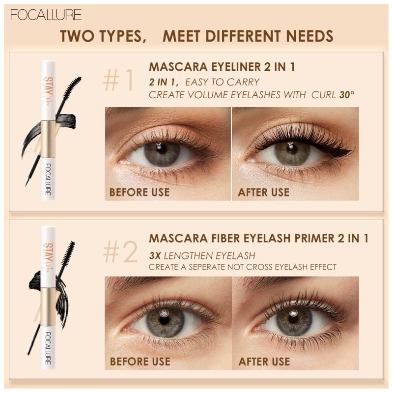 Focallure 2 in 1 Waterproof Eyeliner & Mascara Fa 160