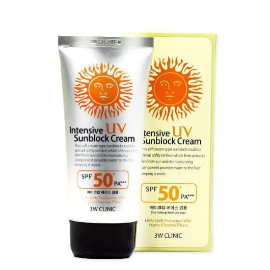 W3 Clinic Intensive UV Sunblock Cream - 50+