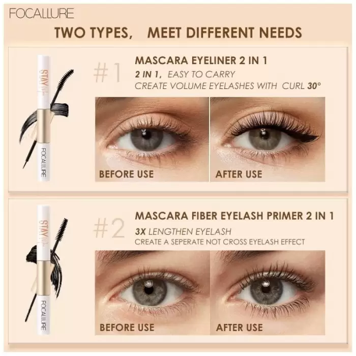 focallure staymax waterproof mascara & eyeliner 2 in 1