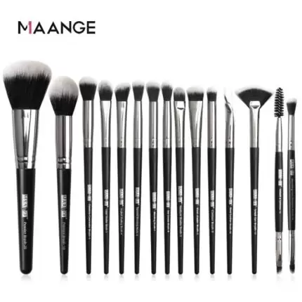 MAANGE 15Pcs Makeup Brushes Set - Black Color