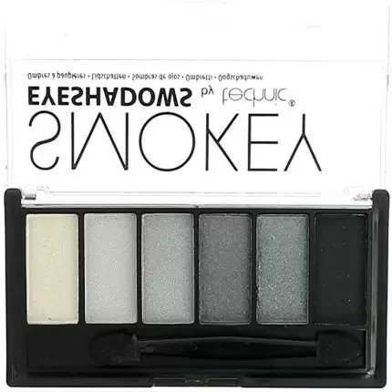 Technic Matte Finish Smokey Eyeshadow 6 Colour Palette - White Grey Black