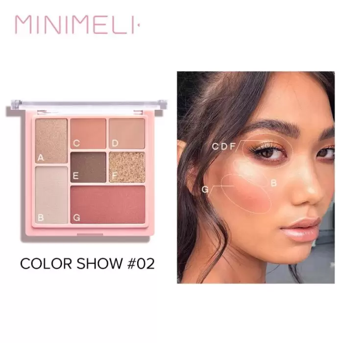 minimeli 3 in 1 matte eyeshadow highlighter & blush palette