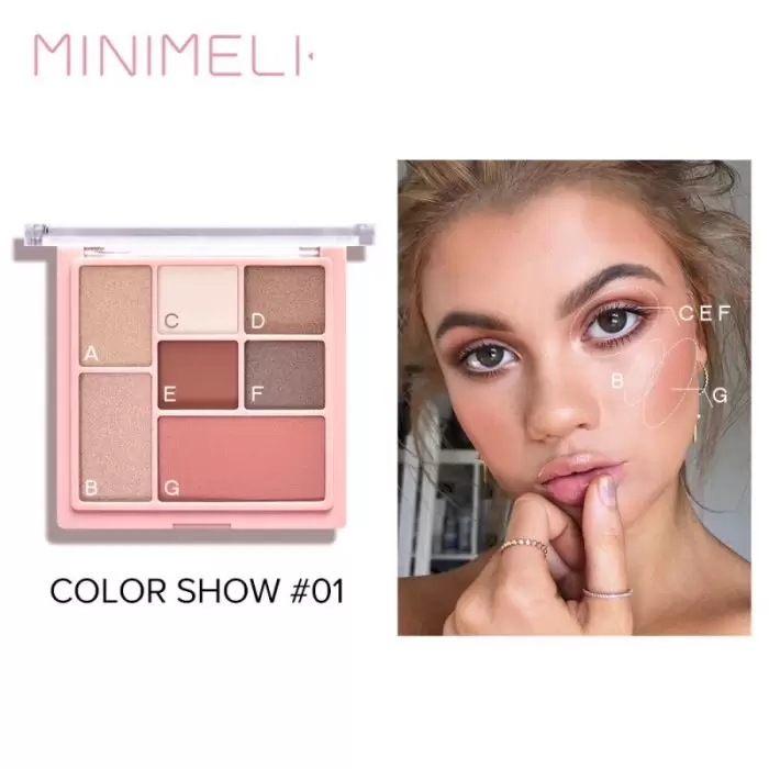 minimeli 3 in 1 matte eyeshadow & highlighter & blush palette