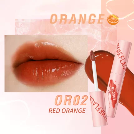Pink Flash Watery Glam Lip Gloss L09 Or02 Red Orange