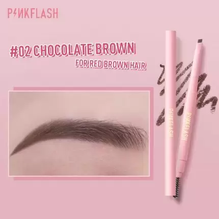 Pink Flash Waterproof Auto Eyebrow Pencil - 02 Chocolate Brown
