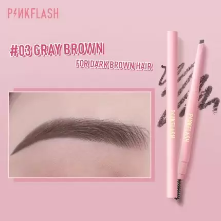 Pink Flash Waterproof Auto Eyebrow Pencil - 03 Gray Brown