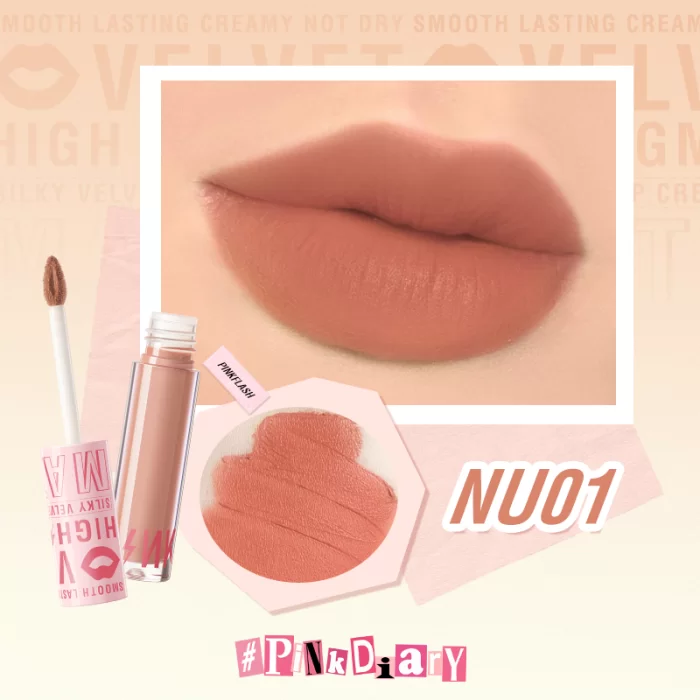 Pink Flash Silky Velvet Lip Cream L04 - NU01