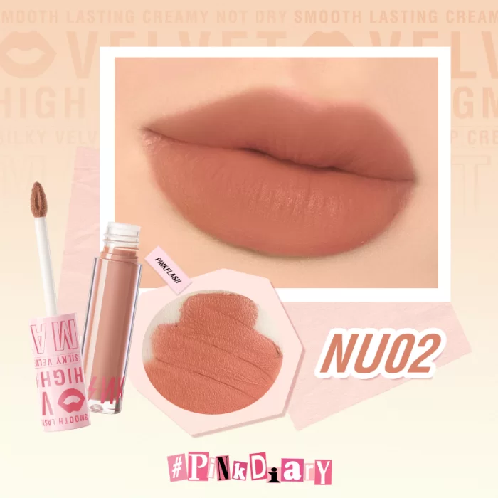 Pink Flash Silky Velvet Lip Cream L04 - NU02