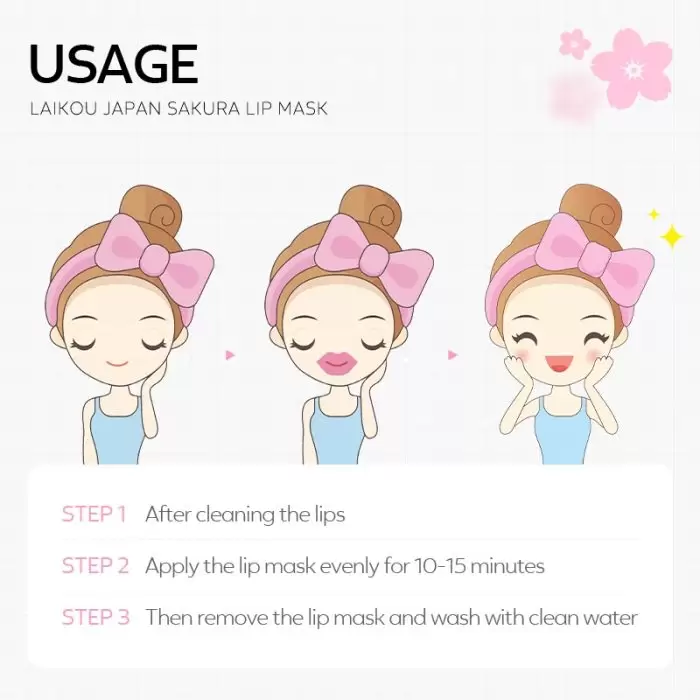 LAIKOU Japan Sakura Lip Mask Pad 6g