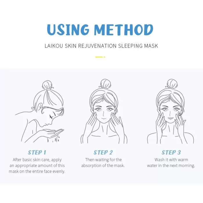 Laikou Sleeping Mask - Skin Rejuvenation - Moisturizing Repair And Bright - 3G -5Pcs