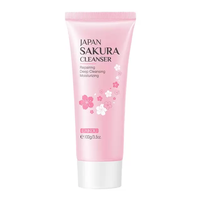 Laikou Sakura Skin Care Combo - 6Pcs Set Laikou 100G Sakura Facial Cleanser Face Wash Foam Deep Cleansing Remove Blackhead Moisturizing Oil Control