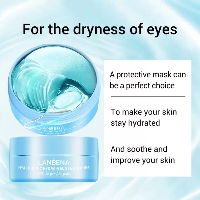 Lanbena Hyaluronic Acid Hydra-Gel Eye Mask/Patches 60Pc
