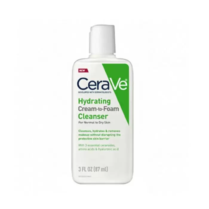 Cerave Hydrating Cream To Foam Facial Cleanser Dry Skin - 87Ml