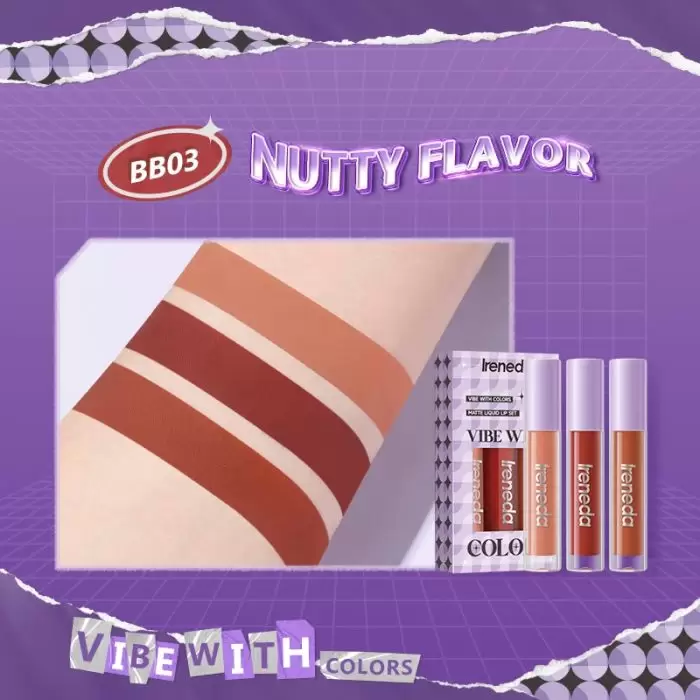 Ireneda Liquid Lipstick Matte Vibe With Colors Kit 3Pcs Bb03