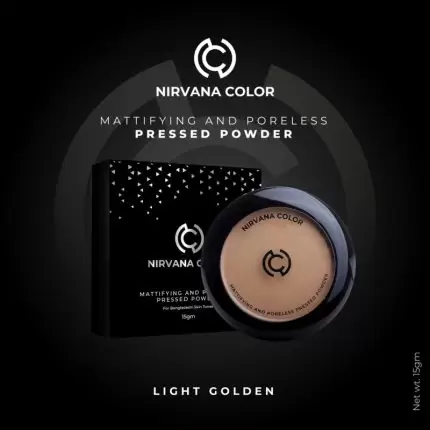 Nirvana Color Mattifying and Poreless Pressed Powder - Light Golden