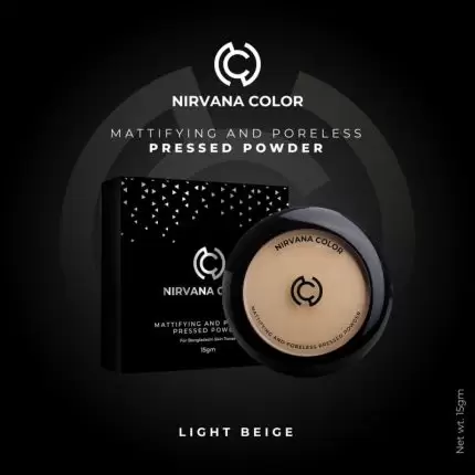 Nirvana Color Mattifying and Poreless Pressed Powder - Light Beige