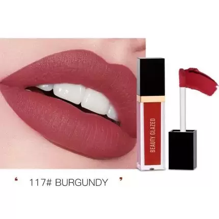 beauty glazed matte liquid lipstick Burgundy 117
