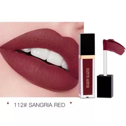 beauty glazed matte liquid lipstick Sangria Red 112