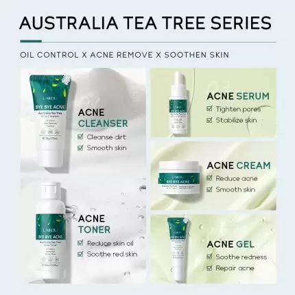 laikou tea tree bye bye acne skincare set