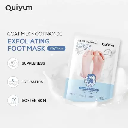 Quiyum Foot Mask Goat Milk Nicotinamide Exfoliating