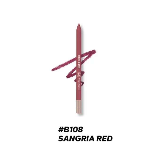 Beauty Glazed Lip Liner Waterproof &Amp;Amp; Long Lasting - B108 Sangria Red
