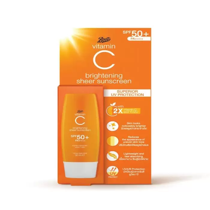 Boots Vitamin C Brightening Sheer Sunscreen Spf50+ Pa++++ 30Ml