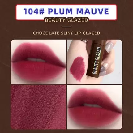 Beauty Glazed Chocolate Matte Liquid Lipstick Plum Mauve 104