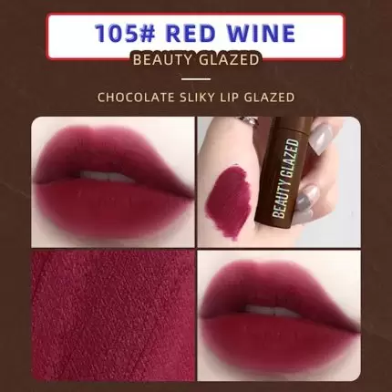 Beauty Glazed Chocolate Matte Liquid Lipstick Red Wine 105