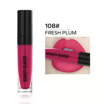 Beauty Glazed Matte Lipstick Smudge Proof Fresh Plum 108
