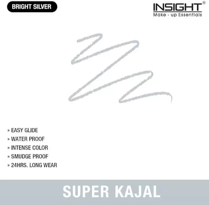 Insight Super Kajal Bright Silver Swatch