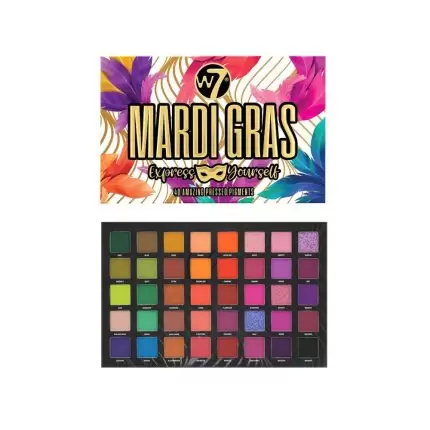 W7 Mardi Gras Pressed Pigment Eyeshadow Palette - 40 Colours